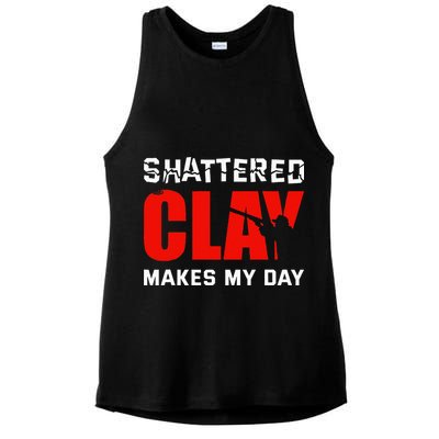 Shattered Clay Makes My Day Trap Skeet Shooting Clay Pigeon Ladies PosiCharge Tri-Blend Wicking Tank
