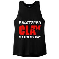 Shattered Clay Makes My Day Trap Skeet Shooting Clay Pigeon Ladies PosiCharge Tri-Blend Wicking Tank