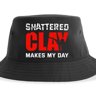Shattered Clay Makes My Day Trap Skeet Shooting Clay Pigeon Sustainable Bucket Hat