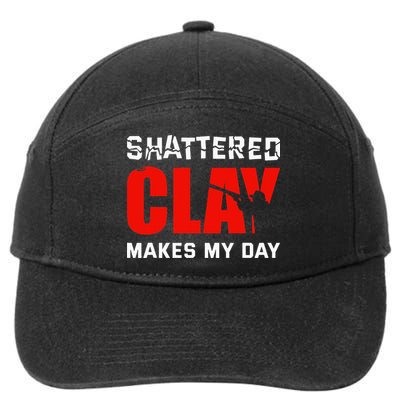 Shattered Clay Makes My Day Trap Skeet Shooting Clay Pigeon 7-Panel Snapback Hat