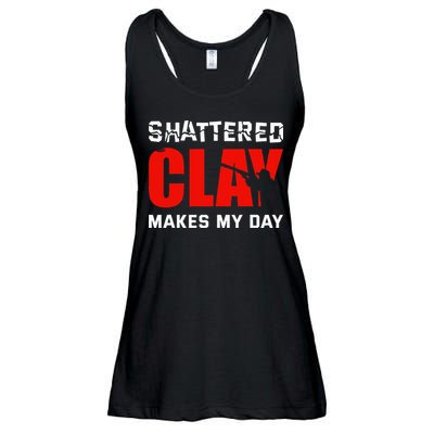 Shattered Clay Makes My Day Trap Skeet Shooting Clay Pigeon Ladies Essential Flowy Tank