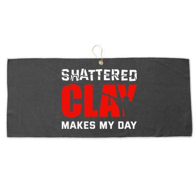 Shattered Clay Makes My Day Trap Skeet Shooting Clay Pigeon Large Microfiber Waffle Golf Towel