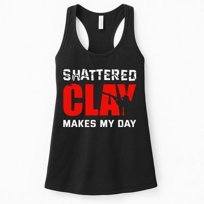 Shattered Clay Makes My Day Trap Skeet Shooting Clay Pigeon Womens Tank Top
