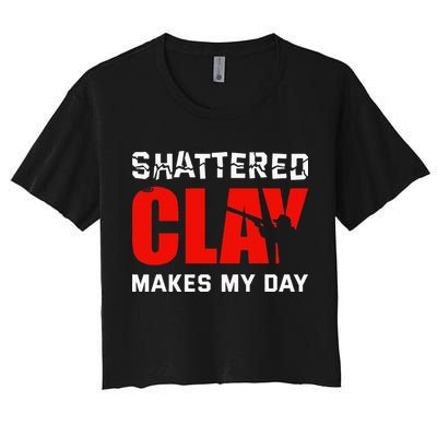 Shattered Clay Makes My Day Trap Skeet Shooting Clay Pigeon Crop Top
