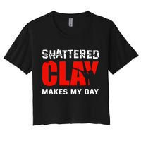 Shattered Clay Makes My Day Trap Skeet Shooting Clay Pigeon Crop Top