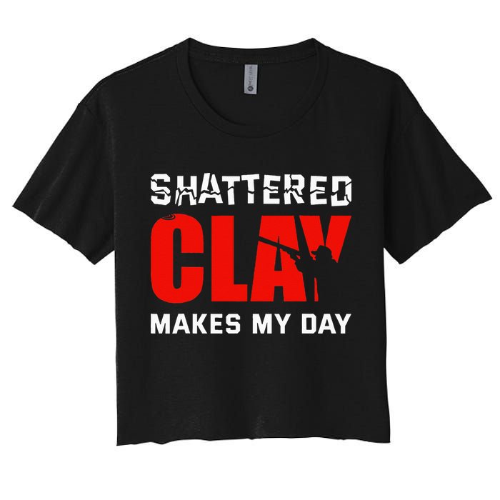 Shattered Clay Makes My Day Trap Skeet Shooting Clay Pigeon Crop Top