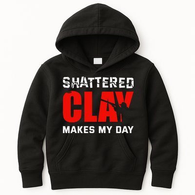 Shattered Clay Makes My Day Trap Skeet Shooting Clay Pigeon Kids Hoodie