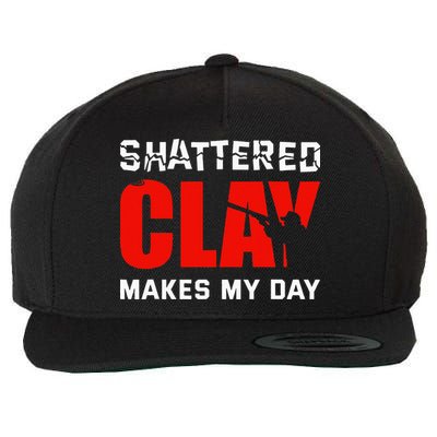 Shattered Clay Makes My Day Trap Skeet Shooting Clay Pigeon Wool Snapback Cap
