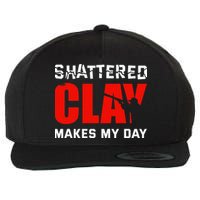 Shattered Clay Makes My Day Trap Skeet Shooting Clay Pigeon Wool Snapback Cap