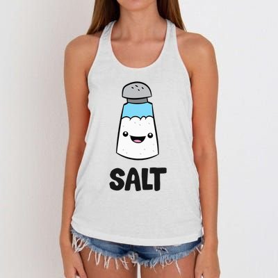 Salt Costume Matching Pepper And Salt Couple  Women's Knotted Racerback Tank