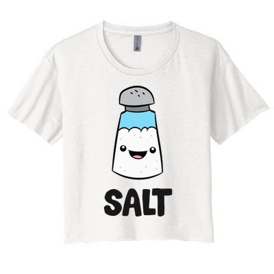 Salt Costume Matching Pepper And Salt Couple  Women's Crop Top Tee