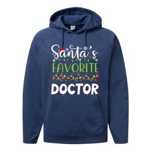 Santa Claus Merry Christmas SantaS Favorite Doctor Great Gift Performance Fleece Hoodie