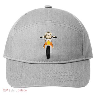 Southerndesigns Cool Monkey Riding Motorcycle 7-Panel Snapback Hat