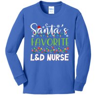 Santa Claus Merry Christmas SantaS Favorite L And D Nurse Cute Gift Kids Long Sleeve Shirt