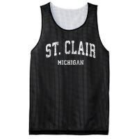 St. Clair Michigan Mi Vintage Varsity Sports Mesh Reversible Basketball Jersey Tank