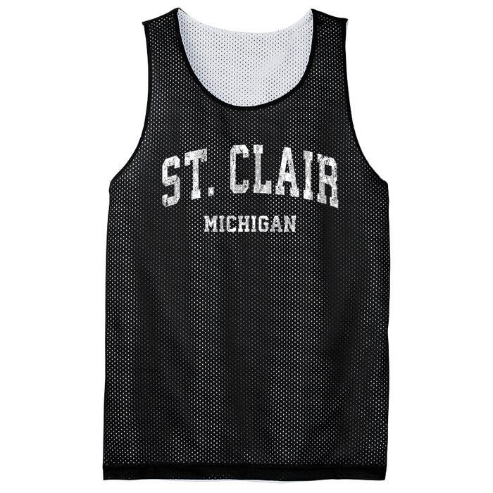 St. Clair Michigan Mi Vintage Varsity Sports Mesh Reversible Basketball Jersey Tank