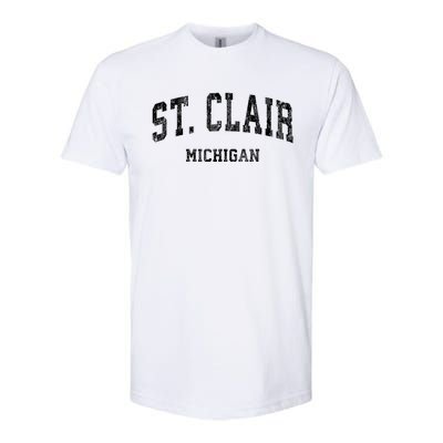 St. Clair Michigan Mi Vintage Varsity Sports Softstyle CVC T-Shirt