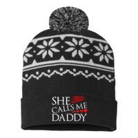 She Calls Me Daddy Sexy DDLG Kinky BDSM Sub Dom Submissive USA-Made Snowflake Beanie