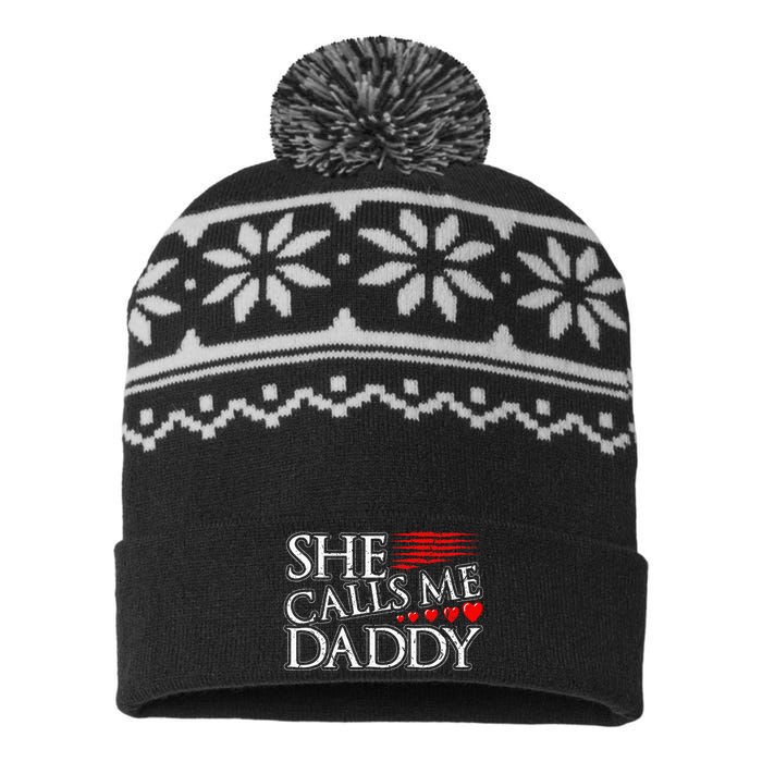 She Calls Me Daddy Sexy DDLG Kinky BDSM Sub Dom Submissive USA-Made Snowflake Beanie