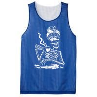 Skeleton Coffee Messy Bun Cool Gift Front Design Gift Mesh Reversible Basketball Jersey Tank