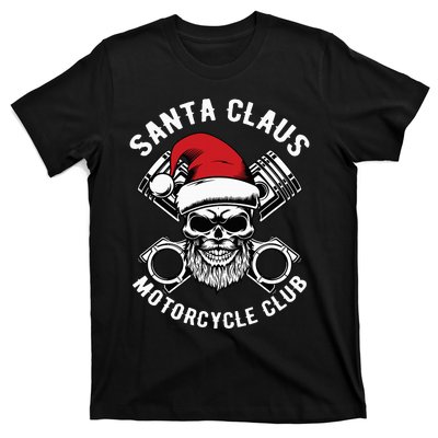 Santa Claus Motorcycle Club Christmas Pajama Cool Xmas Biker T-Shirt