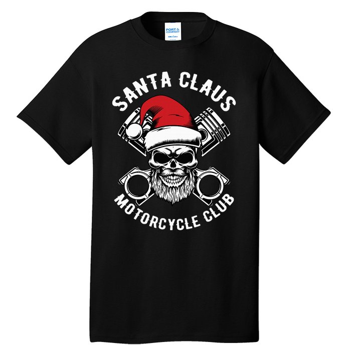 Santa Claus Motorcycle Club Christmas Pajama Cool Xmas Biker Tall T-Shirt