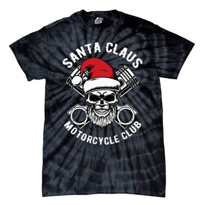 Santa Claus Motorcycle Club Christmas Pajama Cool Xmas Biker Tie-Dye T-Shirt