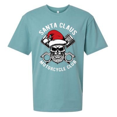 Santa Claus Motorcycle Club Christmas Pajama Cool Xmas Biker Sueded Cloud Jersey T-Shirt