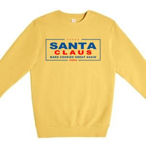 Santa Claus Make Cookies Great Again Funny Trump Lover Xmas Gift Premium Crewneck Sweatshirt