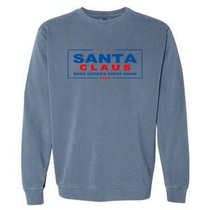 Santa Claus Make Cookies Great Again Funny Trump Lover Xmas Gift Garment-Dyed Sweatshirt