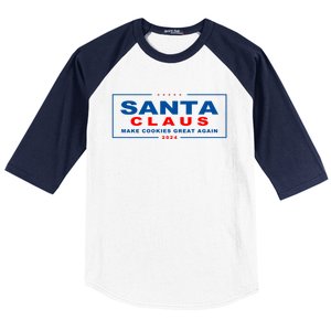 Santa Claus Make Cookies Great Again Funny Trump Lover Xmas Gift Baseball Sleeve Shirt