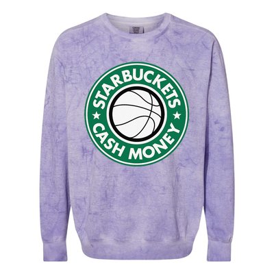 Starbuckets Cash Money Basketball Colorblast Crewneck Sweatshirt