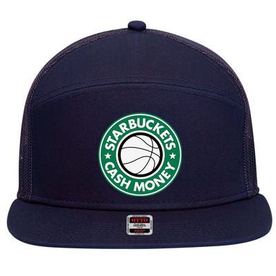 Starbuckets Cash Money Basketball 7 Panel Mesh Trucker Snapback Hat