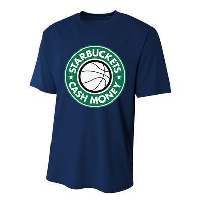 Starbuckets Cash Money Basketball Performance Sprint T-Shirt