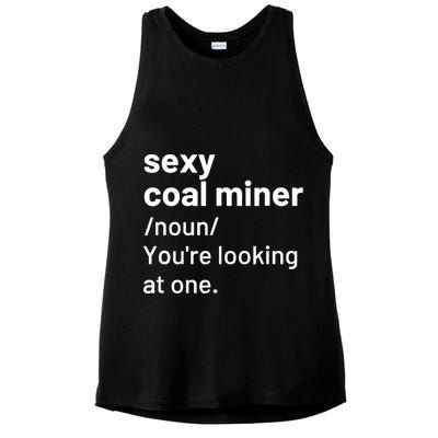 Sexy Coal Miner Definition Funny Mining Ladies PosiCharge Tri-Blend Wicking Tank