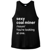 Sexy Coal Miner Definition Funny Mining Ladies PosiCharge Tri-Blend Wicking Tank