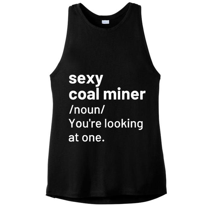 Sexy Coal Miner Definition Funny Mining Ladies PosiCharge Tri-Blend Wicking Tank