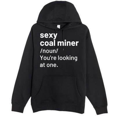 Sexy Coal Miner Definition Funny Mining Premium Pullover Hoodie