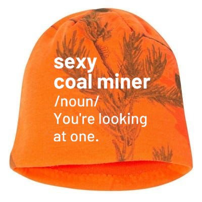 Sexy Coal Miner Definition Funny Mining Kati - Camo Knit Beanie