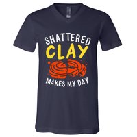 Shattered Clay Makes My Day V-Neck T-Shirt