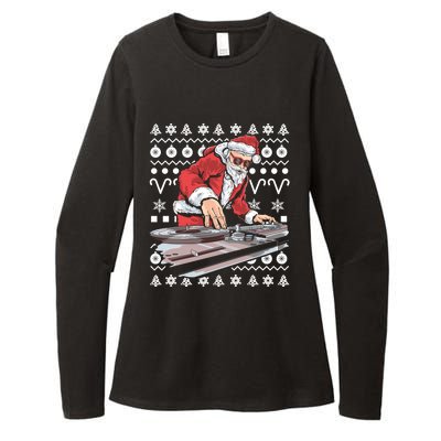 Santa Claus Music Dj Ugly Christmas Tacky Xmas Design Cute Gift Womens CVC Long Sleeve Shirt