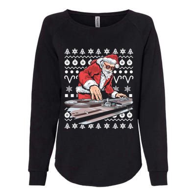 Santa Claus Music Dj Ugly Christmas Tacky Xmas Design Cute Gift Womens California Wash Sweatshirt