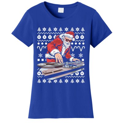 Santa Claus Music Dj Ugly Christmas Tacky Xmas Design Cute Gift Women's T-Shirt