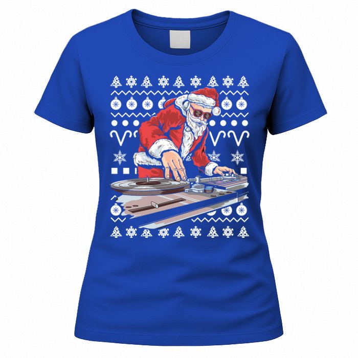 Santa Claus Music Dj Ugly Christmas Tacky Xmas Design Cute Gift Women's T-Shirt