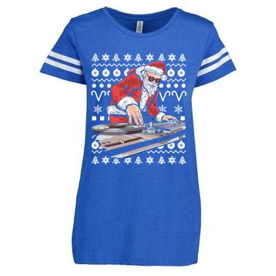 Santa Claus Music Dj Ugly Christmas Tacky Xmas Design Cute Gift Enza Ladies Jersey Football T-Shirt