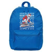 Santa Claus Music Dj Tacky Christmas Ugly Xmas Funny Gift 16 in Basic Backpack