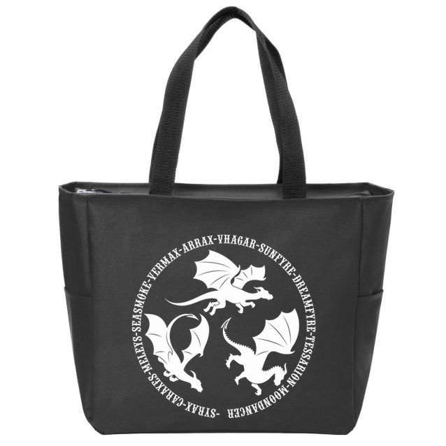 Syrax Caraxes Meleys Seasmoke House Targaryen Dragon Zip Tote Bag