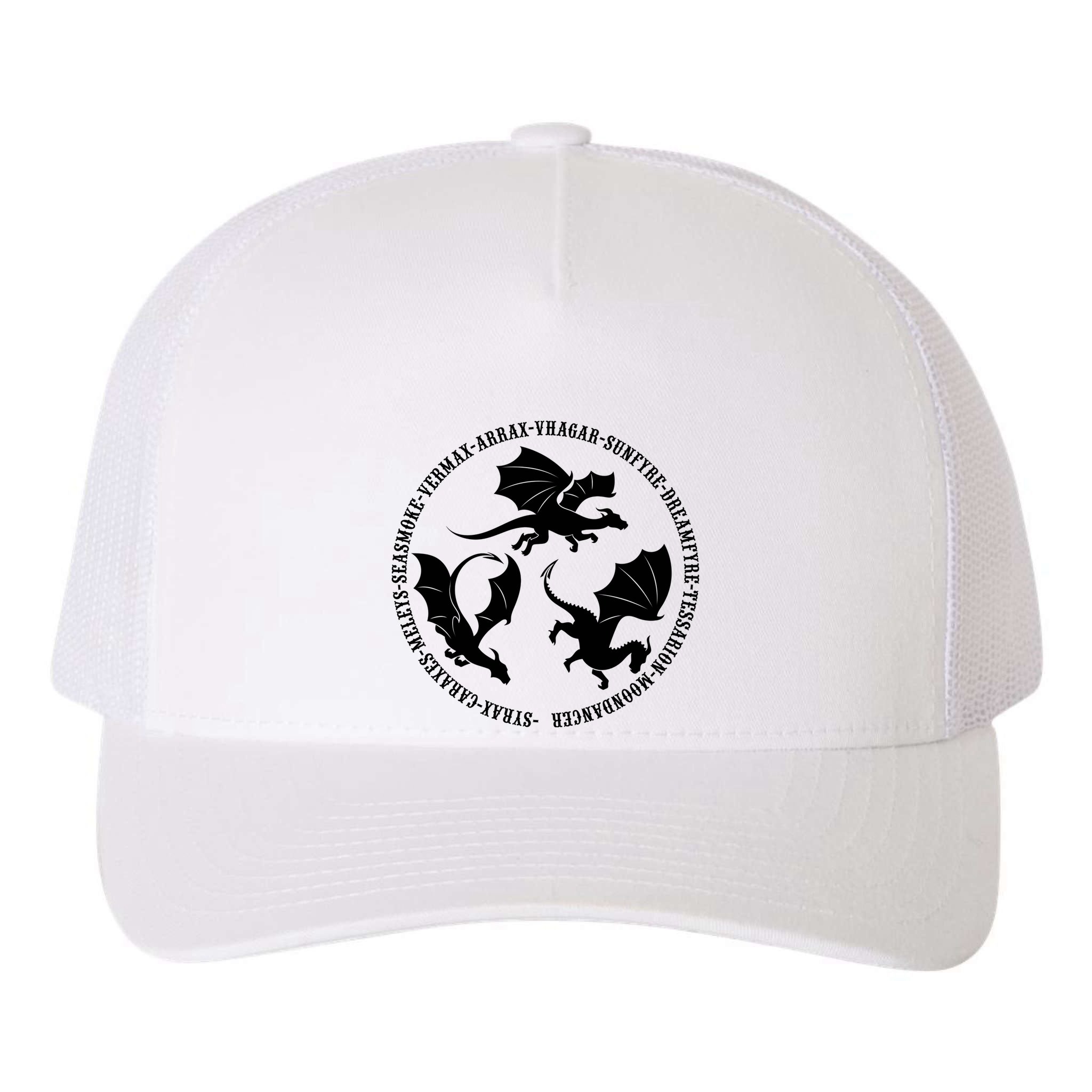 Syrax Caraxes Meleys Seasmoke House Targaryen Dragon Yupoong Adult 5-Panel Trucker Hat