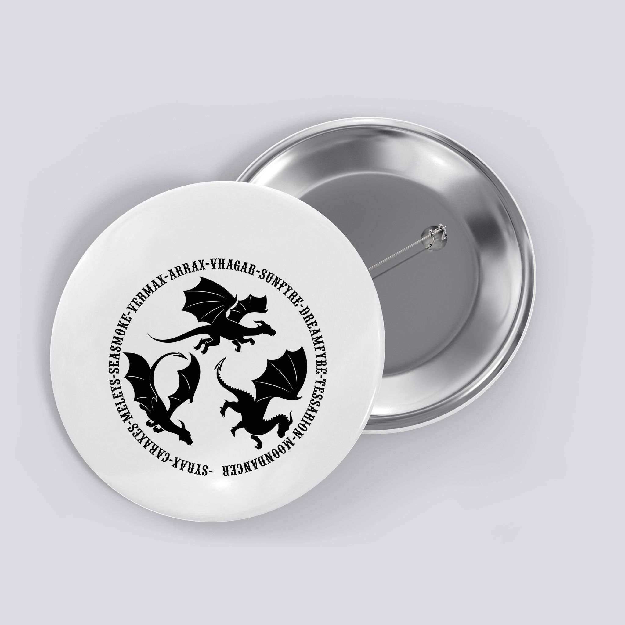 Syrax Caraxes Meleys Seasmoke House Targaryen Dragon Button