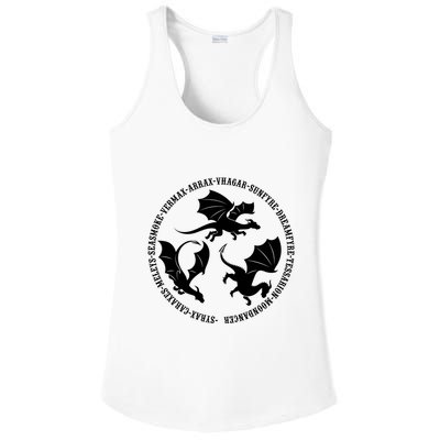 Syrax Caraxes Meleys Seasmoke House Targaryen Dragon Ladies PosiCharge Competitor Racerback Tank